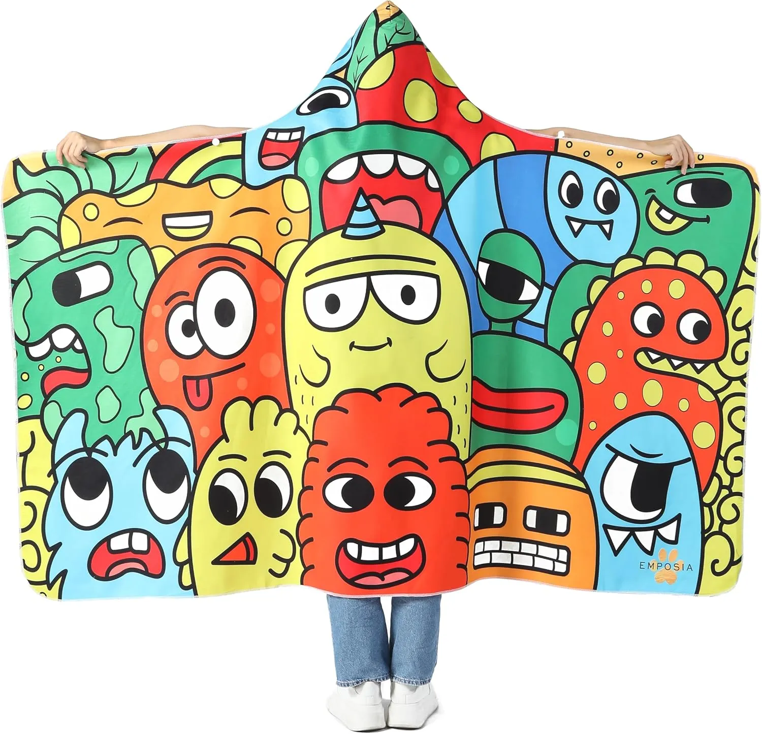 Wearable Hooded Blanket - Featuring Comfy Sherpa Hood & Smooth Fleece Hoodie Combined
