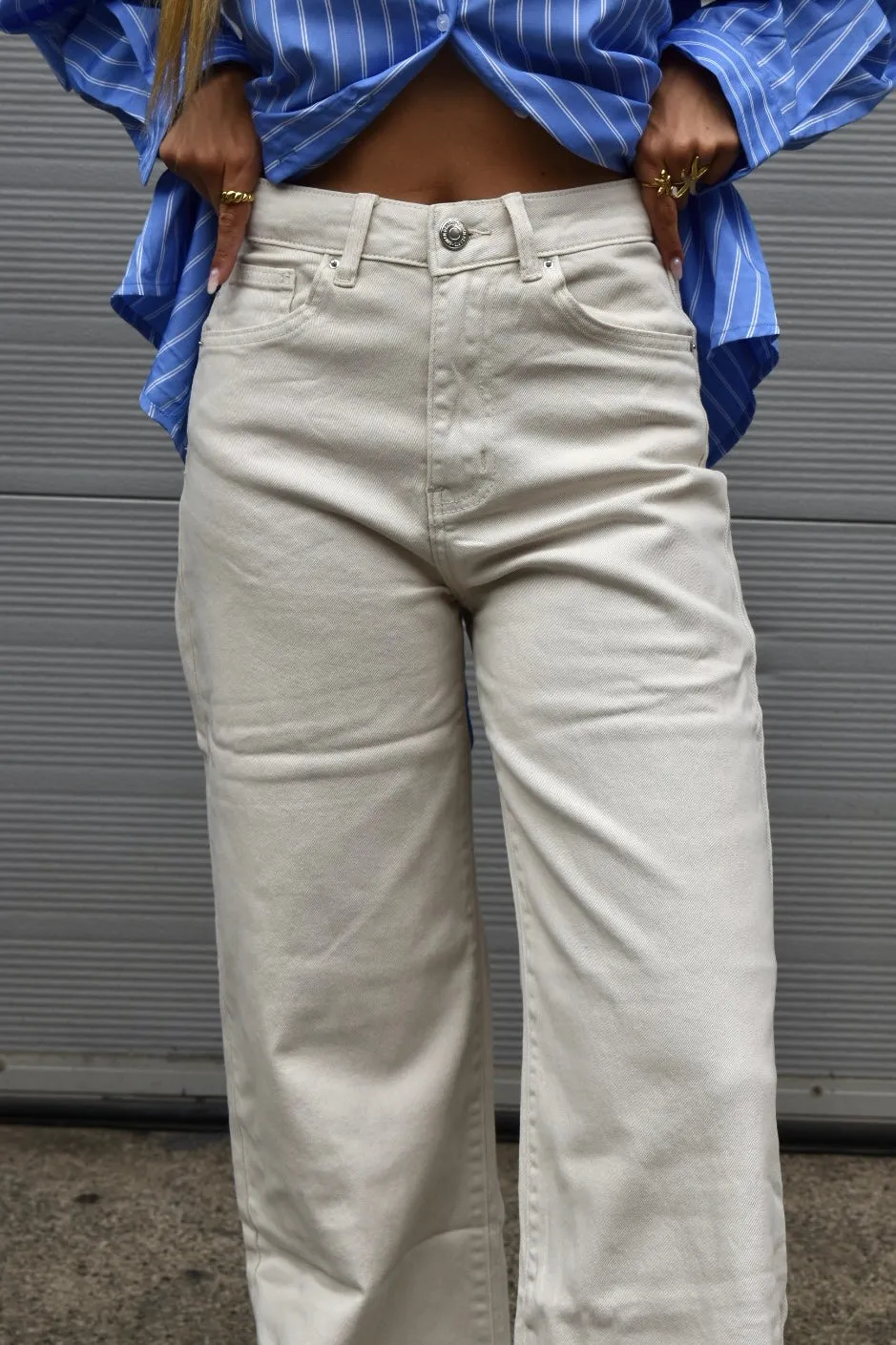 Wide leg jeans - Beige