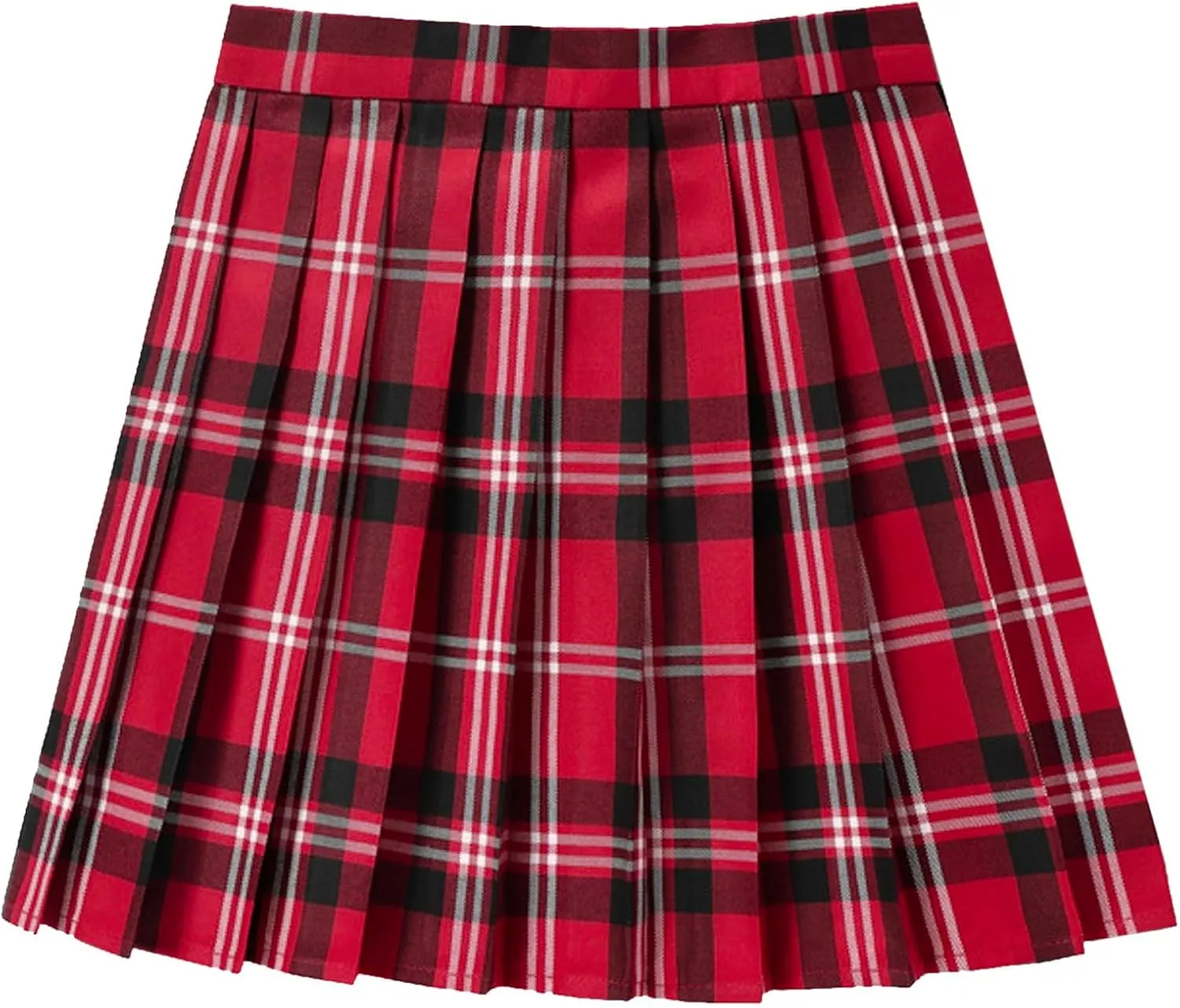 Women's A-line Plaid Skater Pleated Skirts, High Waist Short Mini Y2K Style Tennis Skirt Skort for School Women