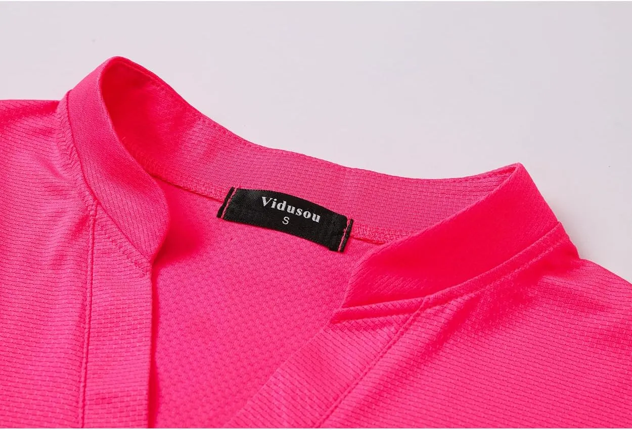 Womens V Neck Golf Shirts Short Sleeve Tennis Tops