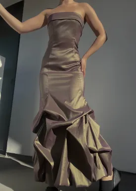 Y2k Metallic Maxi Gown (S)